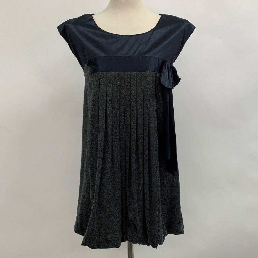 Laundry by Design Women's Dress Size 4 Gray Blue Bubble NWT Silk Wool Blend $275